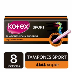 Tampones Kotex Sport Super Con Aplicador 8 Unds