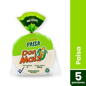 Arepa Don Maíz Paisa 350 G X5 Unds