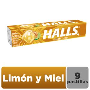 Caramelo refrescante Halls barra limón y miel 9 pastillas