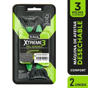 Máquina de Afeitar Schick Xtreme 3 Piel Sensible X2 Unds