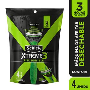 Máquina De Afeitar Schick Xtreme 3 Desechable Sensible X4 Unds