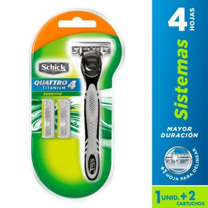Máquina de Afeitar Schick Quattro Tit Free + 2 Repuestos