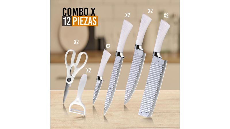 Uruimporta - 🏠 Set de Cuchillos para Cocina. 💲 Precio: $ 1.052 Imp. Inc.  --- - 7 piezas: Tijera, Soporte y 5 Cuchillos para distintos usos. --- 🛒  Compra Online: www.uruimporta.com.uy/producto/set-de-cuchillos-7pz-para- cocina-lh-2592 