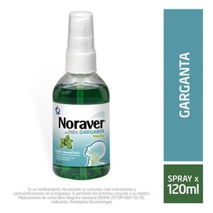 Noraver Garganta Menta Con Válvula Solución 120 ML