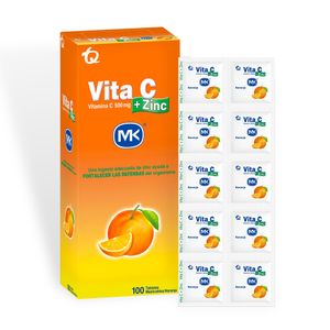 Vitamina C MK + Zinc Naranja 500 Mg X100 Tabletas