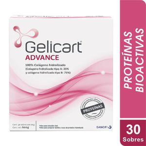 Gelicart Advance Colágeno Hidrolizado y Proteínas Activas 30 Sobres