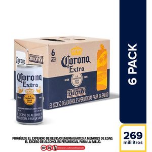 Cerveza Corona Extra en Lata 269 ML X6 Unds