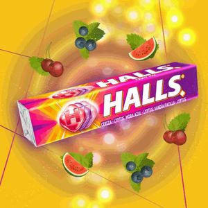 Caramelo refrescante Halls barra Fruit Mix 9 pastillas