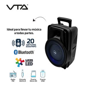 Parlante Inalámbrico Bluetooth 20W Radio USB Karaoke VTA