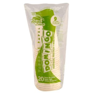 Vaso Domingo Blanco 9 Oz X20 Unds