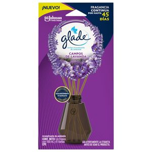 Ambientador Glade Campos de Lavanda con 100ml y 6 varitas