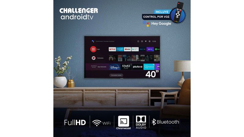 Televisor 40 Pulgadas Challenger Android TV FHD Smart TV Bluetooth
