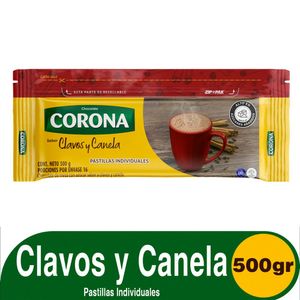 Chocolate De Mesa Corona Clavos/Canela Pastilla 500 G X16 Unds