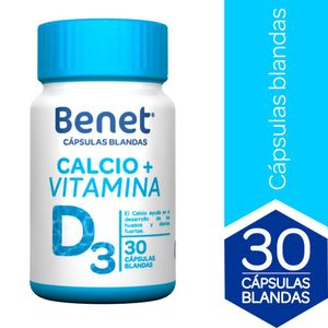 Calcio + Vitamina D3 Benet Cápsulas X30 Unds