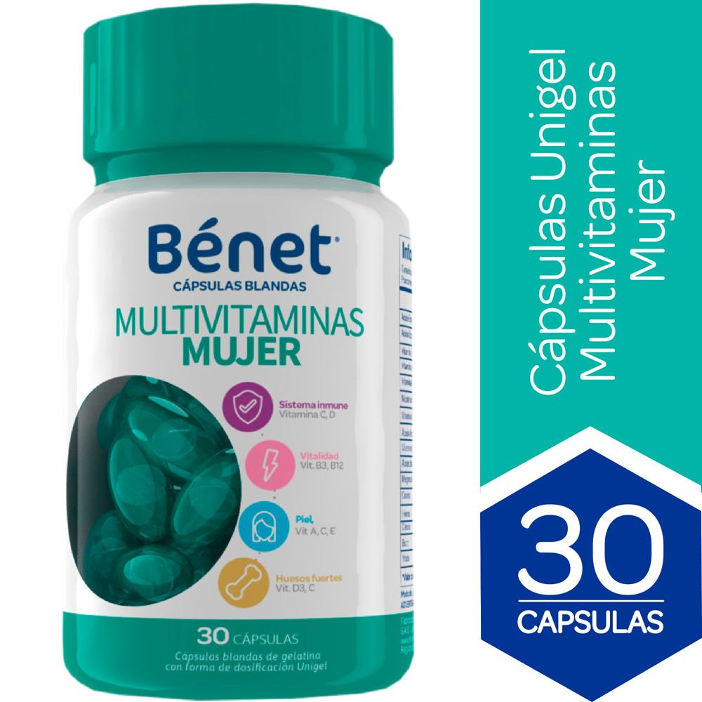 Benet Multivitaminas Mujer X30 Cápsulas Unigel - Olímpica