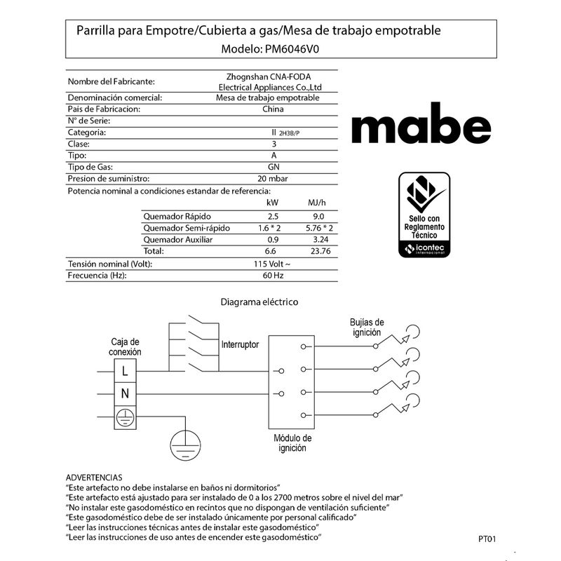 Cubierta-De-Empotrar-60-Cm-Vidrio-Templado-Negra-Mabe---Pm6046V0
