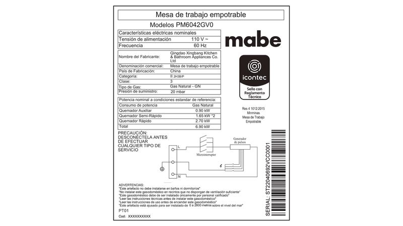 ESTUFA MABE DE PISO A GAS NATURAL DE 20 INOXIDABLE TX1G-6CON - Olímpica