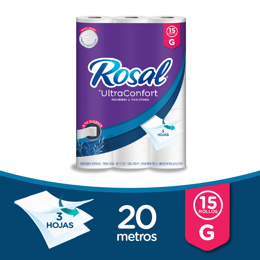 Papel Higienico Rosal x 1 20 Metros