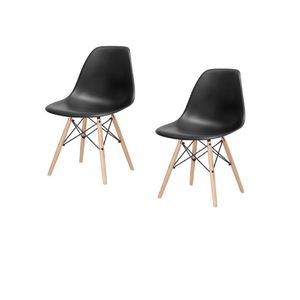 Kit x2 Sillas DKR Tipo Eames Negras