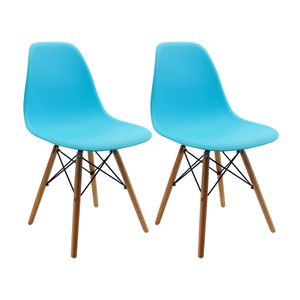 Kit x2 Sillas DKR Tipo Eames Azules