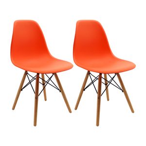 Kit x2 Sillas DKR Tipo Eames Naranjadas