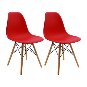 Kit x2 Sillas DKR Tipo Eames Rojas
