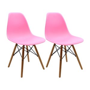 Kit x2 Sillas DKR Tipo Eames Rosadas