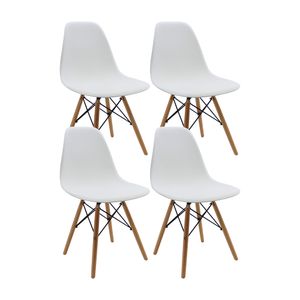 Kit x4 Sillas DKR Tipo Eames Blancas