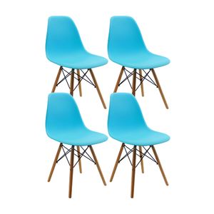 Kit x4 Sillas DKR Tipo Eames Azules