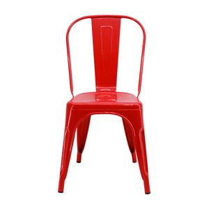 Silla Titan Tipo Tolix Metálica Rojo