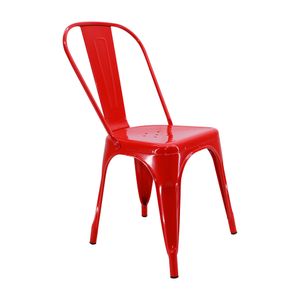 Silla Titan Tipo Tolix Metálica Rojo