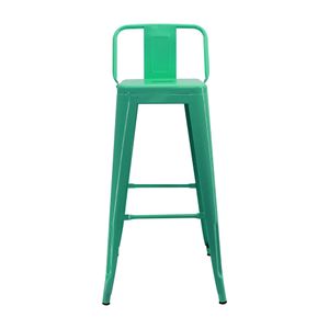 Butaco Alto Titan Bar Tipo Tolix Con Espaldar Verde Menta