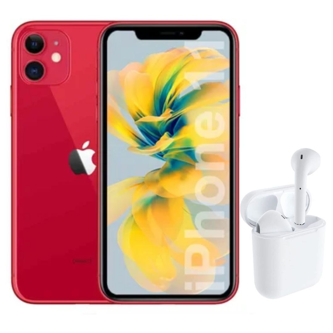  Apple iPhone 11, 64GB, Rojo (Reacondicionado) : Celulares y  Accesorios