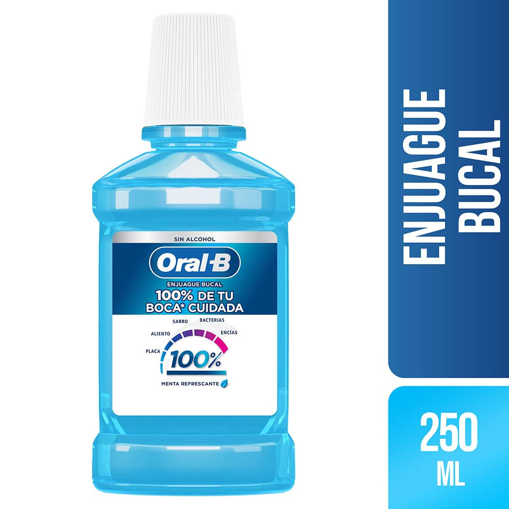 Enjuague Bucal Oral-B 100% De Tu Boca Cuidada 250 Ml - Olímpica