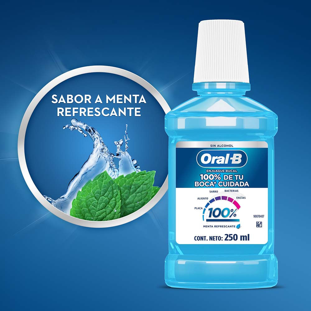 Enjuague Bucal Oral-B 100% De Tu Boca Cuidada 250 Ml - Olímpica