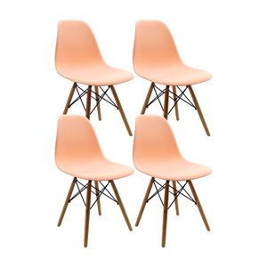 Kit x4 Sillas DKR Tipo Eames Salmón