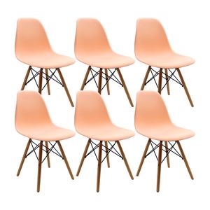 Kit x6 Sillas DKR Tipo Eames Salmón