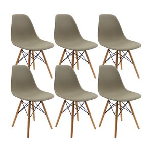 Kit x6 Sillas DKR Tipo Eames Beige
