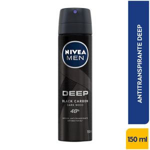 Desodorante Nivea Antibacterial Men Deep Black Carbón Spray 150 Ml