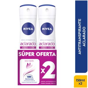 Desodorante Nivea Spray Aclarado Satín 150 Ml X2 Unds