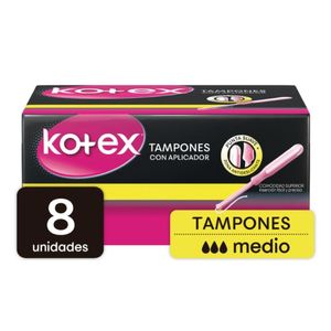 Tampón Kotex con Aplicador Medio X8 Unds