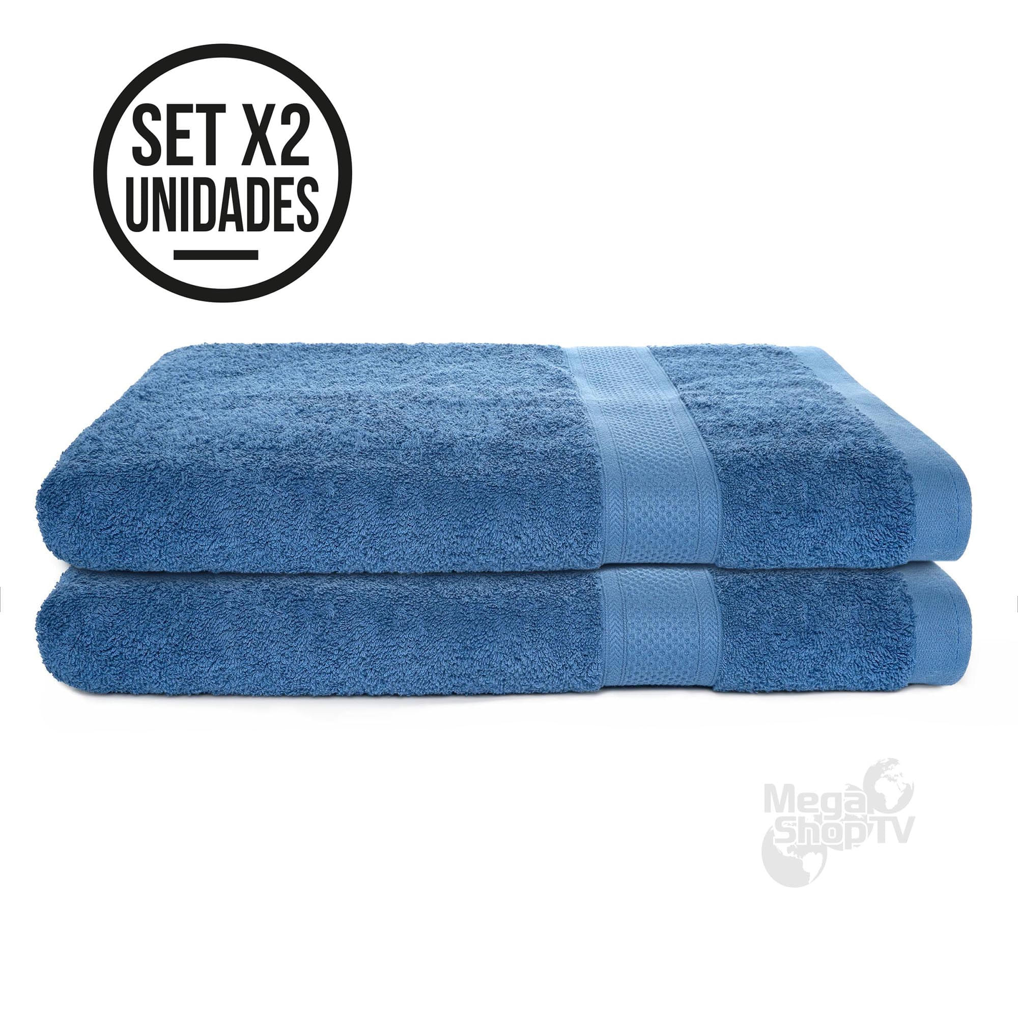 Toalla Ducha de baño - Color azul - Oferta 2X1 - 100% algodón