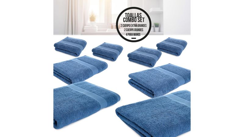  Hotel Style Juego de toallas de 10 piezas I 2 toallas de baño,  4 toallas de mano, 4 paños I súper suaves y absorbentes, I 250 GSM, 100% 2  toallas de
