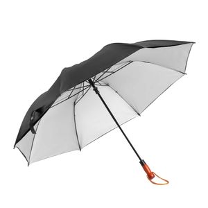 Sombrilla grande automática paraguas protección UV doble tela Negra
