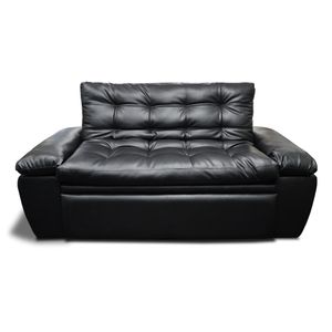 Sofacama  Mirano Tipo Cuero Negro