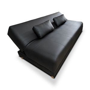Sofacama  Sabath Tipo Cuero Negro