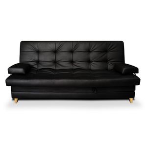 Sofacama  Balmain Tipo Cuero Negro
