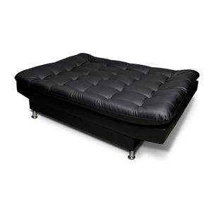 Sofacama  Carvallo Tipo Cuero Negro