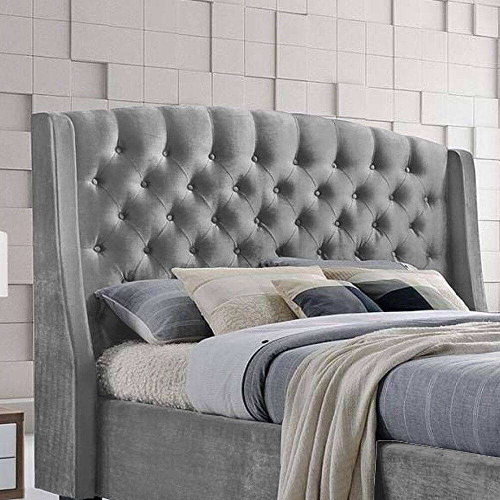 Combo Cama Doble Italia Espaldar + Base Gris Perla Ekonomodo - Olímpica