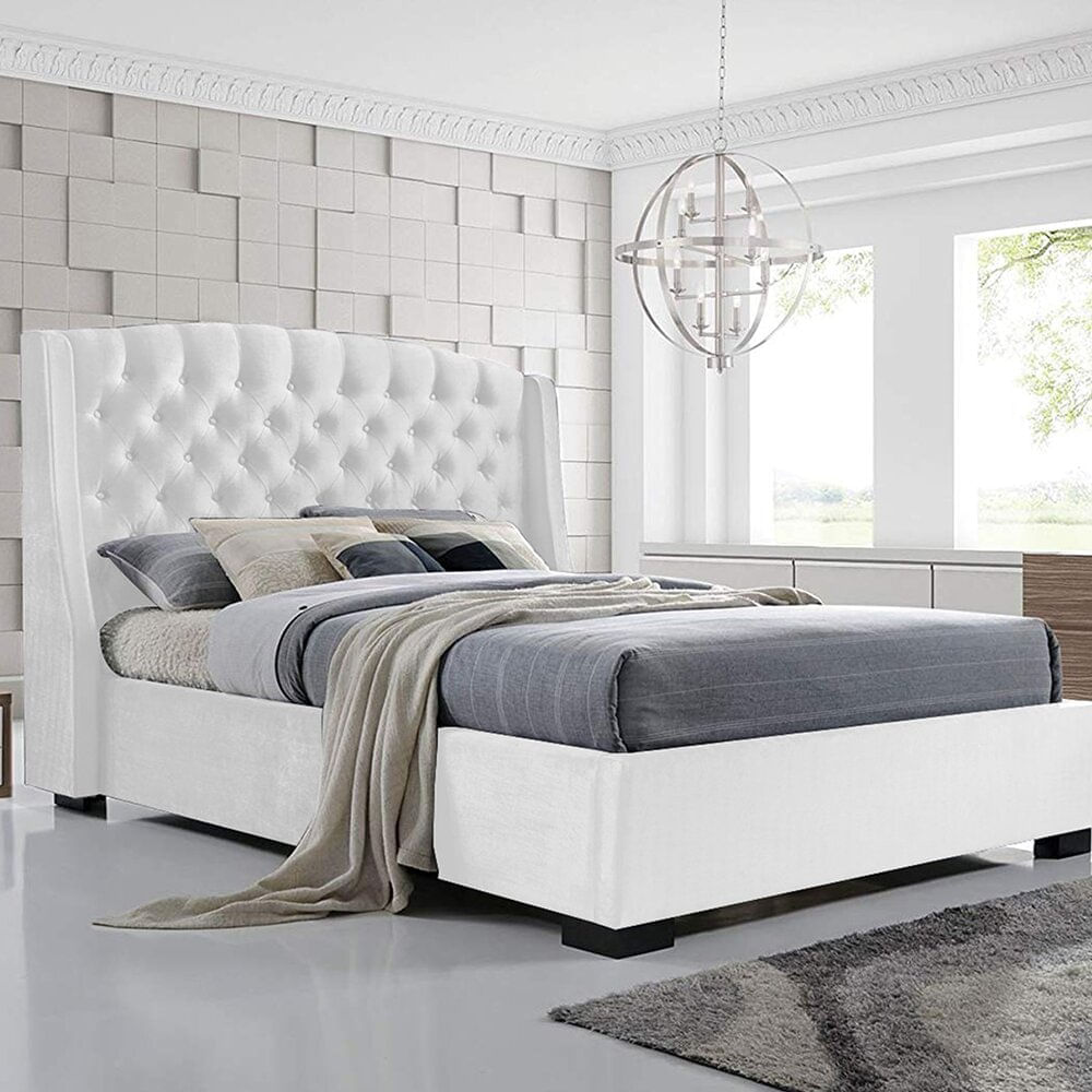 Combo Cama Doble Italia Espaldar + Base Negra Ekonomodo - Olímpica